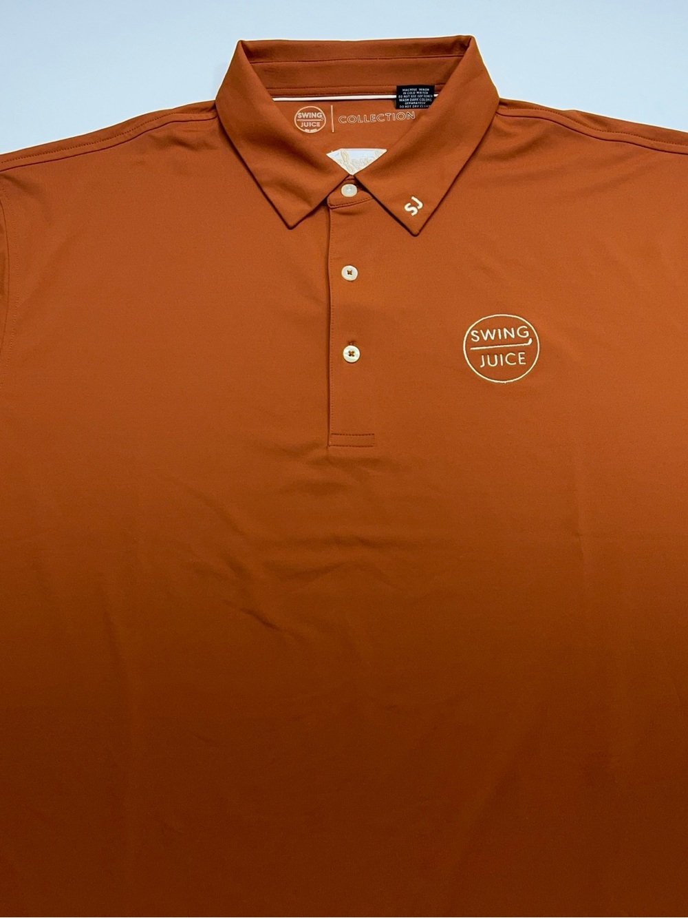 Swing Juice Golf Polo Shirt Mens Size XL Performance Bamboo Charcoal Orange - Picture 3 of 12